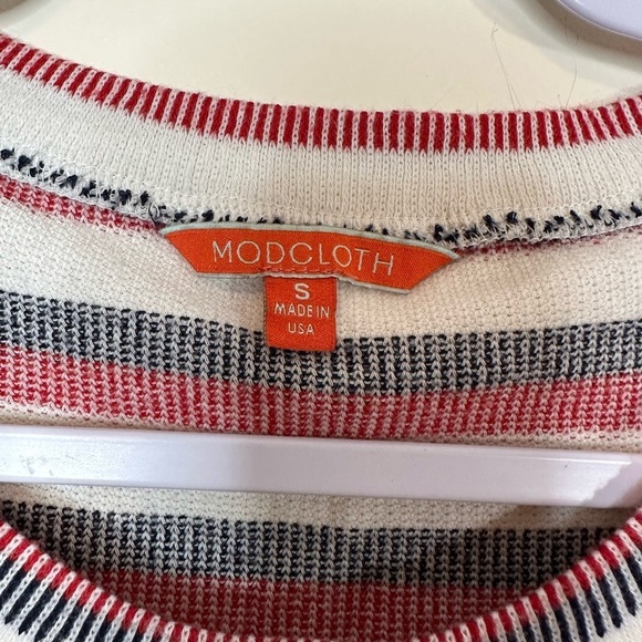 Modcloth Striped Twist Front Long Sleeve‎ Top Womens Size Small - Picture 2 of 4